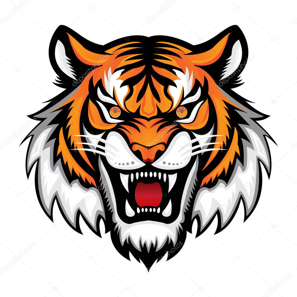 Tiger vector logo, tiger icon, tiger head, vector, sticker
