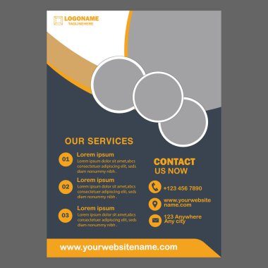 Black and yellow color business flyer design clipart