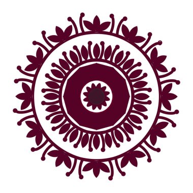 Çiçek şeklindeki dairesel desen, vektör illüstrasyonu