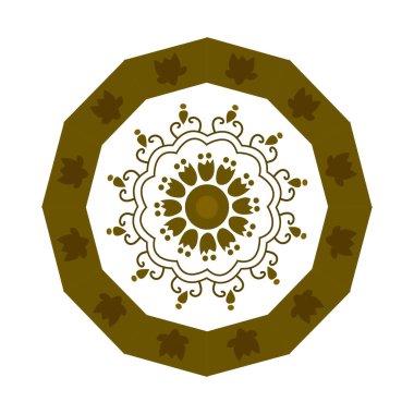 Oryantal tarzda dairesel desenler, vektör çizimi. Mandala ile yuvarlak çerçeve, doğulu süs, dekoratif element.