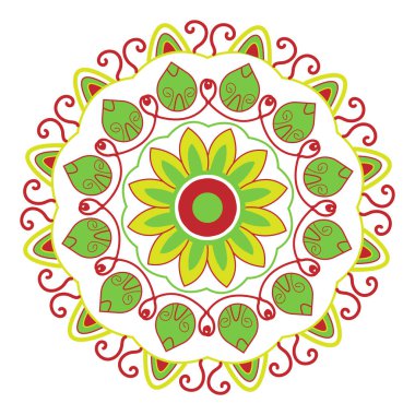 Vektör mandala süsü. Yuvarlak tasarımla