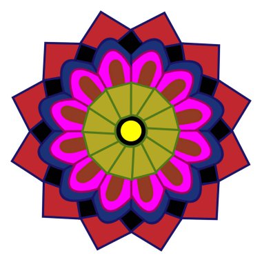 mandala. Yuvarlak süs. Süslü çiçek tasarımı