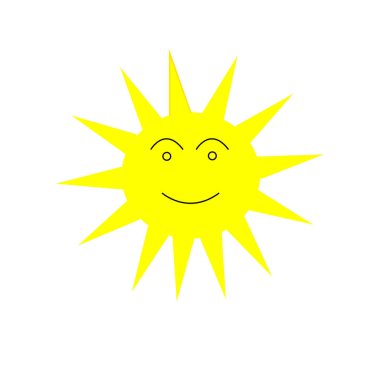 Bir güneşin düz renk çizimi