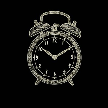 Altıgen çerçeve, soyut saat çizimi, altın, Siyah arkaplan