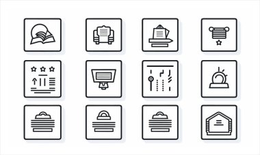 Minimalist Notlar ve Görevler Simgeleri: İnce Satır Sanat Vektörü Paketi