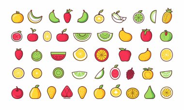 Çeşitli Meyve Vektör Koleksiyonu Türleri