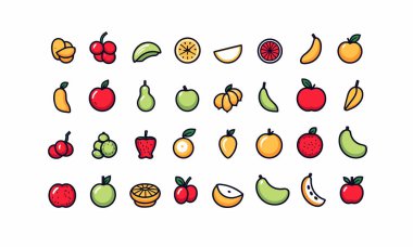 Çeşitli Meyve Vektör Koleksiyonu Türleri