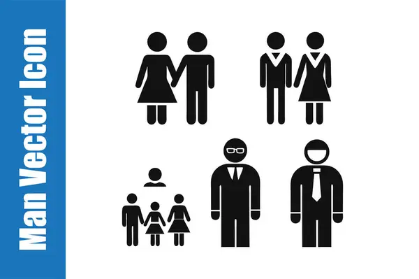 Düzenlenebilir vektör koleksiyonlarına sahip Man Vektör Simgesi