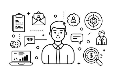 Düzenlenebilir özeti olan İş Kavramı Simgesi