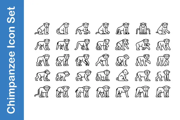 Düzenlenebilir hatları olan Şempanze Simgesi