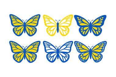 Renkli Kelebek ana hatları vektör koleksiyonları 