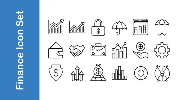 Düzenlenebilir vektör koleksiyonları ile finans satırı simgesi ayarlandı