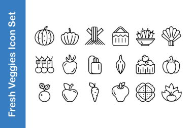 Sebze ikonlarının vektör çizimi. sebze, meyve.