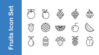 Çeşitli biçimlerde meyve çizgisi simgesi