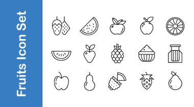 Çeşitli biçimlerde meyve çizgisi simgesi