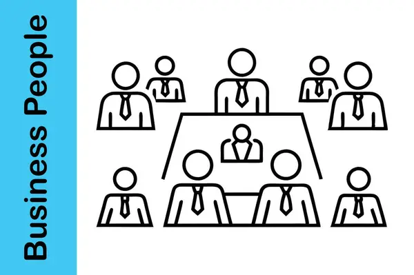 Düzenlenebilir Outlne ile çalışan İş Adamları