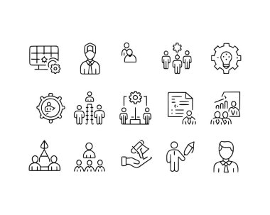 Düzenlenebilir vektör ile iş atölyesi simgeleri ayarlandı