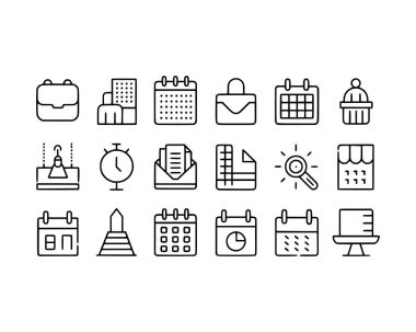 Düzenlenebilir ana hatlı ince çizgi simgesi seti