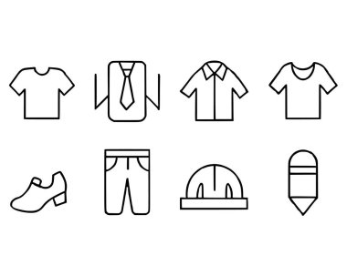 Düzenlenebilir ana hatlı Kumaş Simgesi Vektör Koleksiyonları