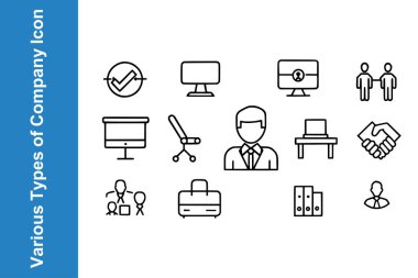 Various Types of company icon set clipart