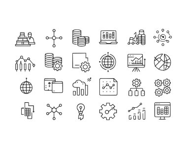 Veri Analizi Simgesi düzenlenebilir ana hatlarıyla ayarlandı