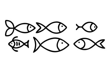 Düzenlenebilir ana hatlı Balık Simgesi