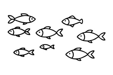 Düzenlenebilir ana hatlı Balık Simgesi