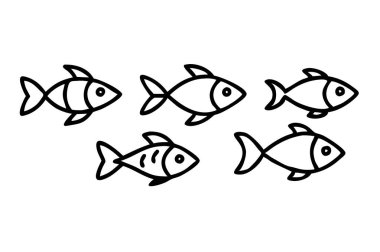 Düzenlenebilir ana hatlı Balık Simgesi