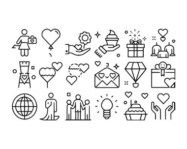 Güneş enerjisi hakkında çizgi simgeleri