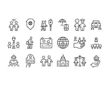 Düzenlenebilir vektör koleksiyonları ile Man Simgeleri ayarlandı