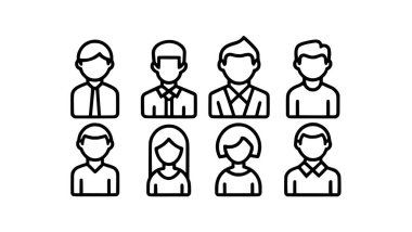 Düzenlenebilir vektör koleksiyonları ile Man Simgeleri ayarlandı