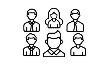 Düzenlenebilir vektör koleksiyonları ile Man Simgeleri ayarlandı