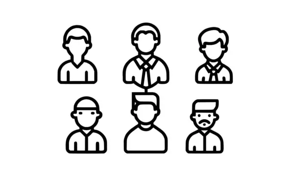 Düzenlenebilir vektör koleksiyonları ile Man Simgeleri ayarlandı