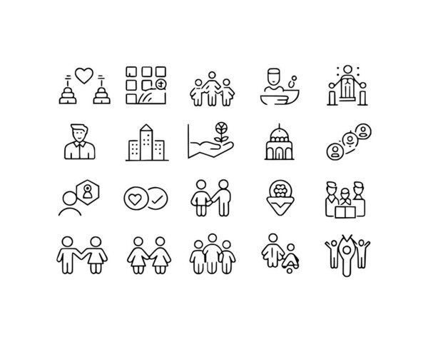 Man Icons set with editable vector collections