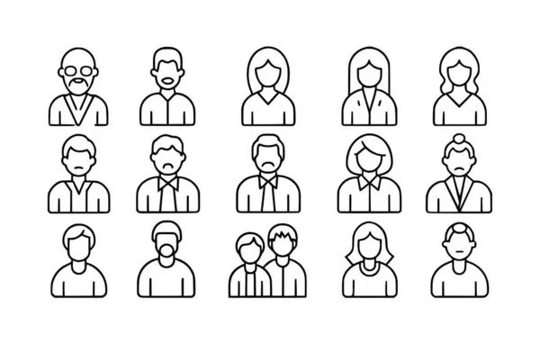 Erkek vektör simgeleri belirlendi ve aile tipi koleksiyonlar