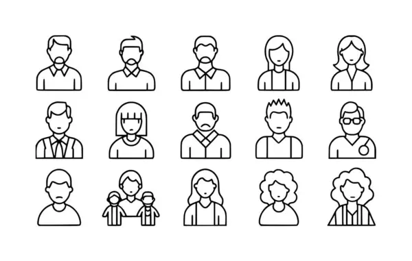 Erkek vektör simgeleri belirlendi ve aile tipi koleksiyonlar