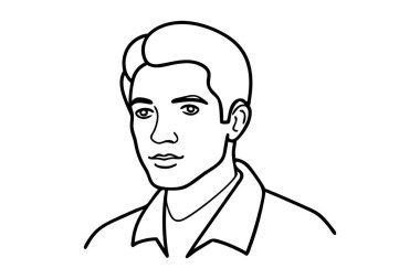 Düzenlenebilir özeti olan profil çizgisi sanatı