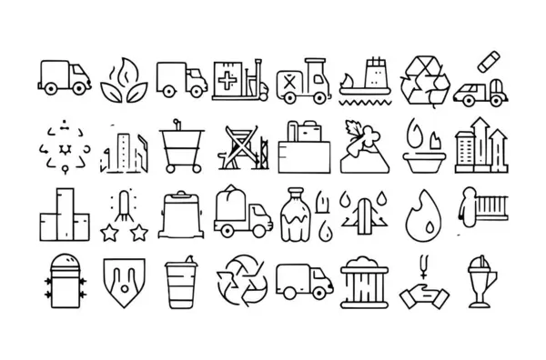 Beslenme çizgisi simgeleri vektör koleksiyonlarını ayarlar