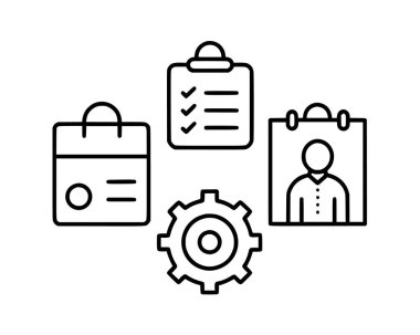 Vektör koleksiyonu olan proje yönetimi simgesi