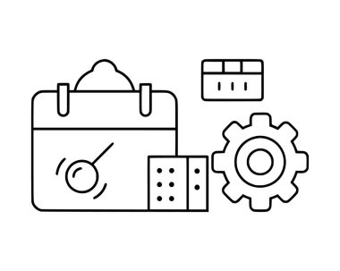 Vektör koleksiyonu olan proje yönetimi simgesi