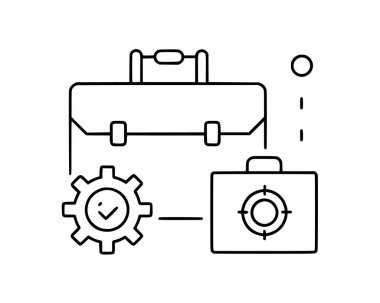 Vektör koleksiyonu olan proje yönetimi simgesi