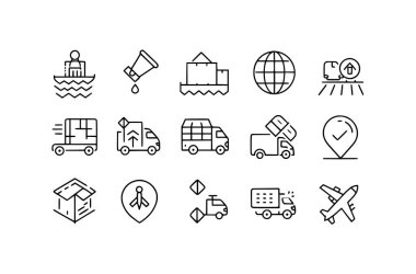 Shipping, Delivery with editable icon set