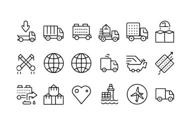 Shipping, Delivery with editable icon set
