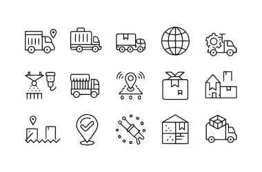 Shipping, Delivery with editable icon set