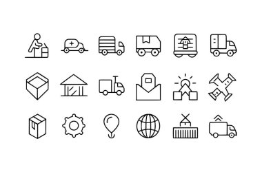 Shipping, Delivery with editable icon set