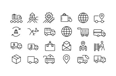 Shipping, Delivery with editable icon set