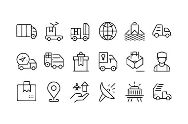 Shipping, Delivery with editable icon set