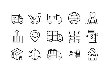 Shipping, Delivery with editable icon set