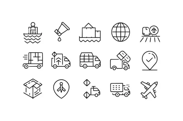 Shipping, Delivery with editable icon set