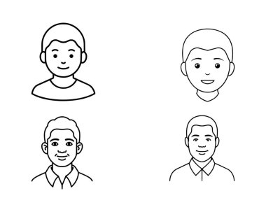 Düzenlenebilir hatları olan küçük adam baş simgesi